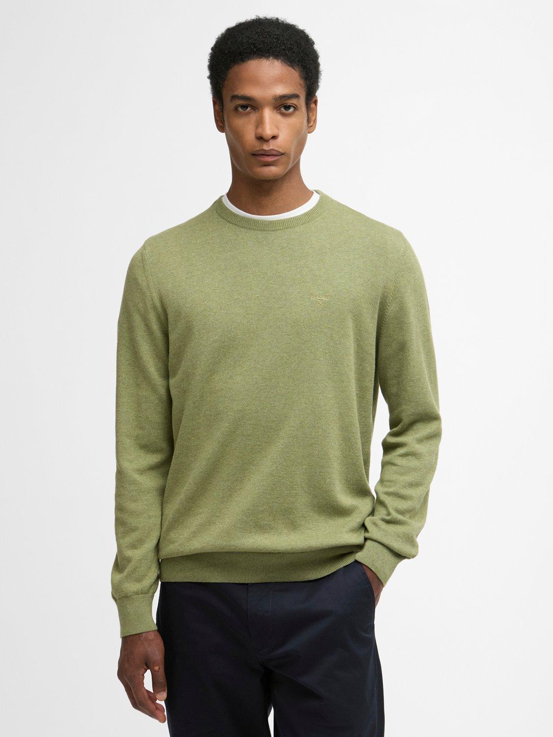 Product image 1 of 5, which shows Barbour Pima Cotton Sweater, Laurel Green, S