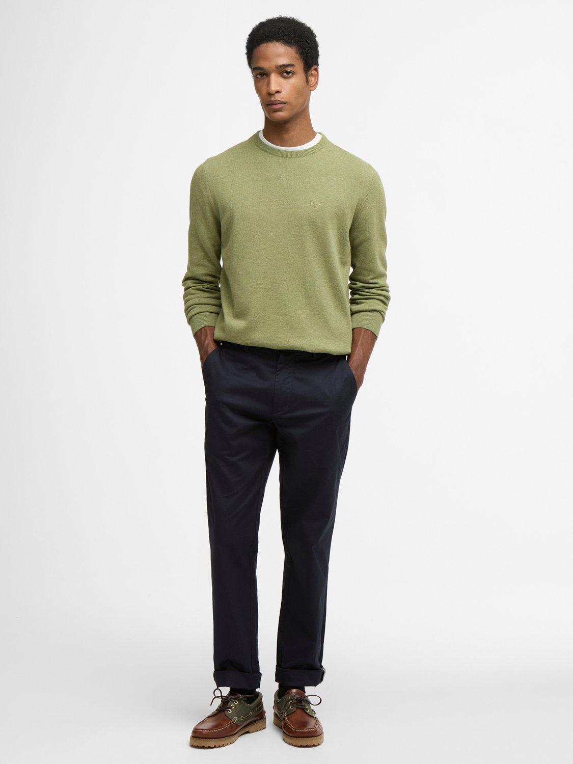 Product image 3 of 5, which shows Barbour Pima Cotton Sweater, Laurel Green, S