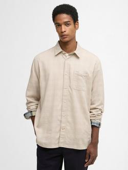 Barbour Kingswell Cotton Blend Regular Fit Tartan Check Shirt, Light Stone, Light Stone