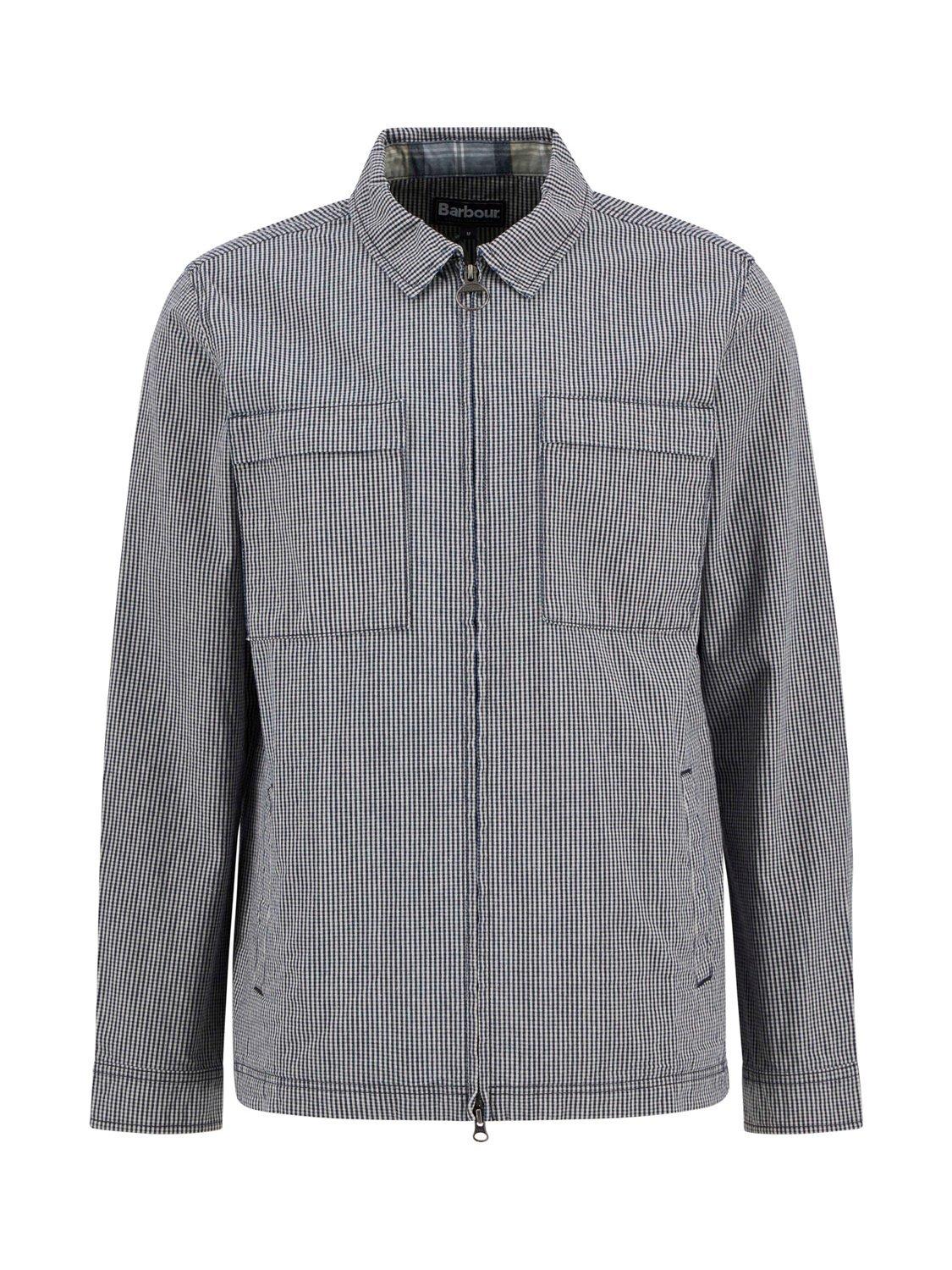Product image 4 of 11, which shows Barbour Willowburn Cotton Regular Fit Gingham Overshirt, Navy, S