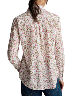 Benetton Floral Long Sleeve Shirt, Cream - view 2, Cream