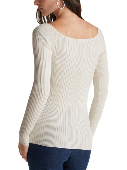 Benetton Boat Neck Jumper - view 2, White