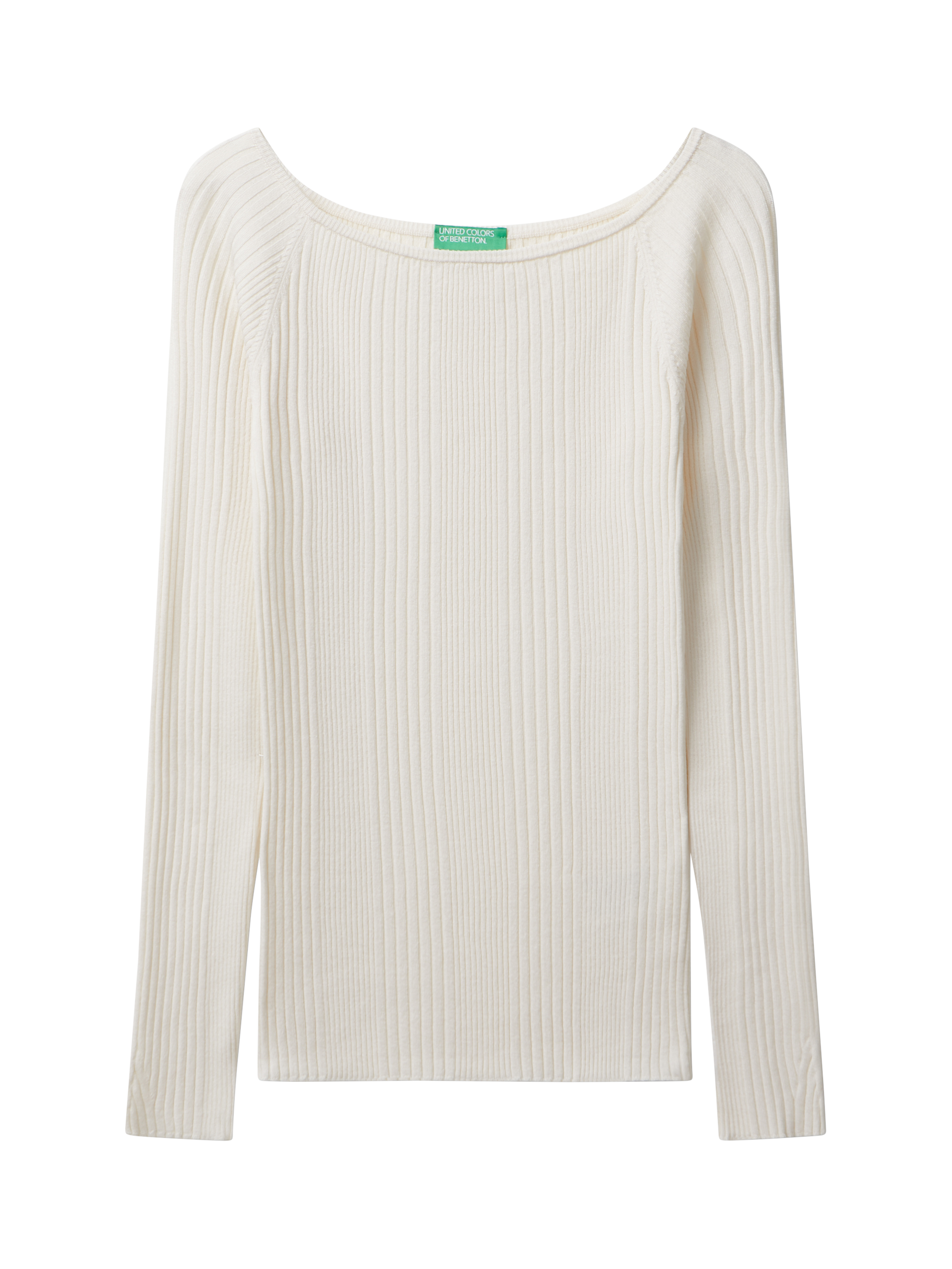 Product image 4 of 5, which shows Benetton Boat Neck Jumper, White, S