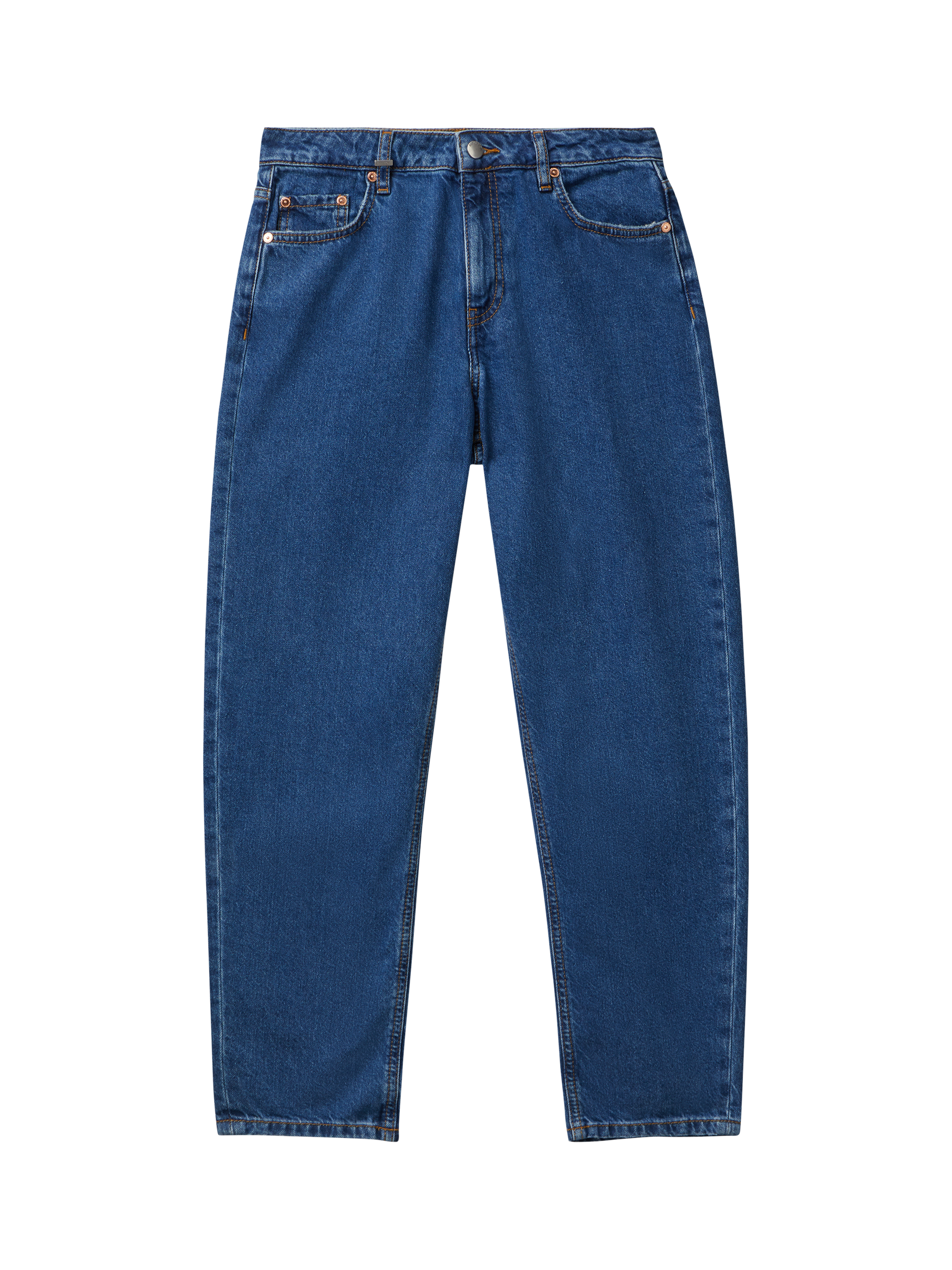 Product image 4 of 5, which shows Benetton Mid Rise Mom Fit Jeans, Mid Blue, 26S