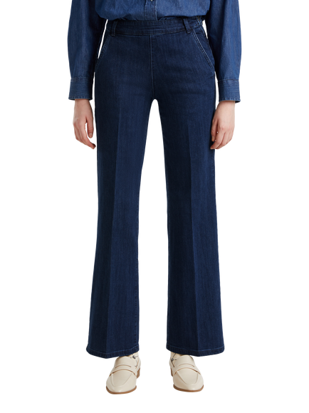 Benetton High Waist Flared Jeans, Blue, Blue