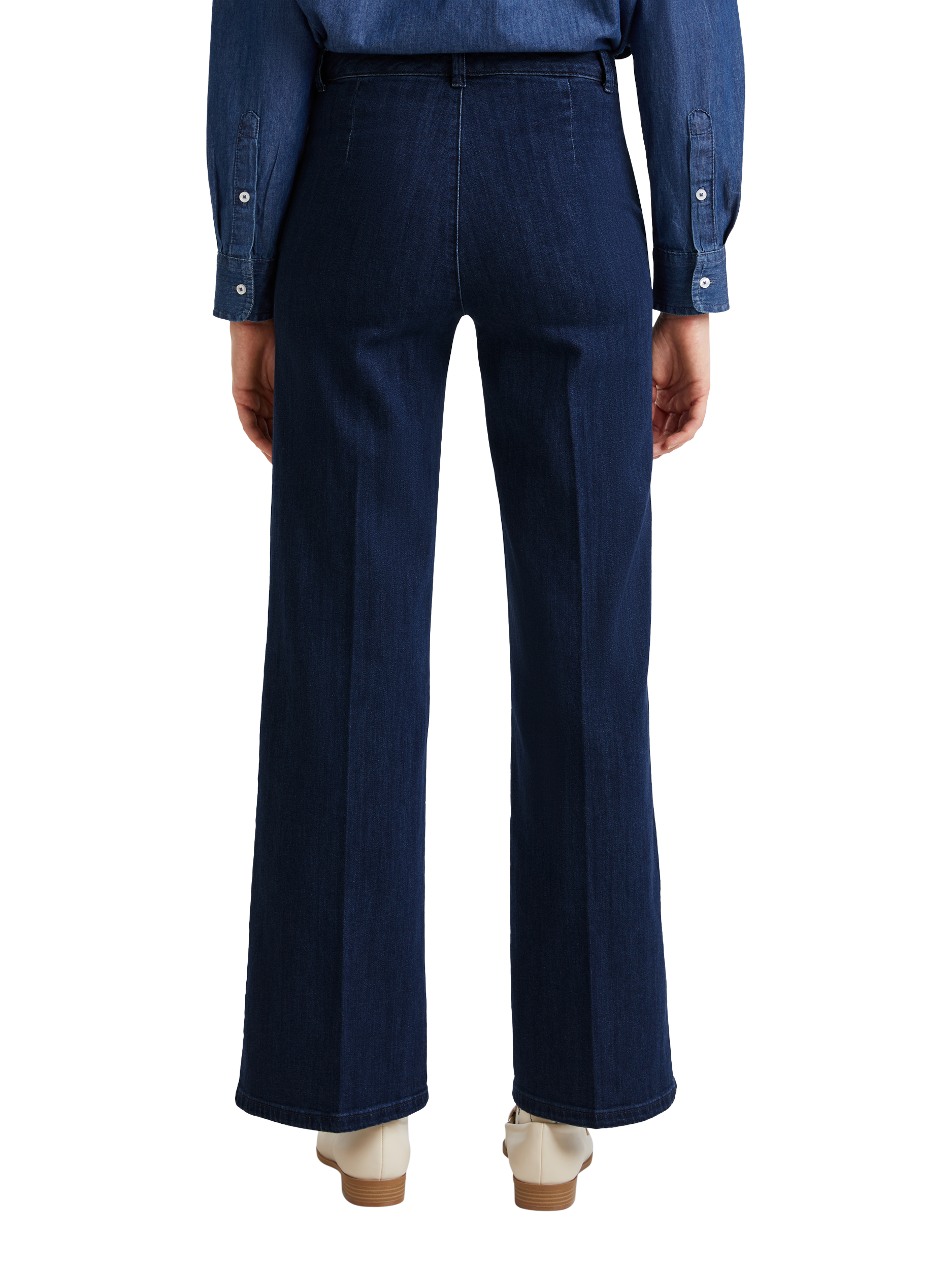 Product image 2 of 5, which shows Benetton High Waist Flared Jeans, Blue, 6