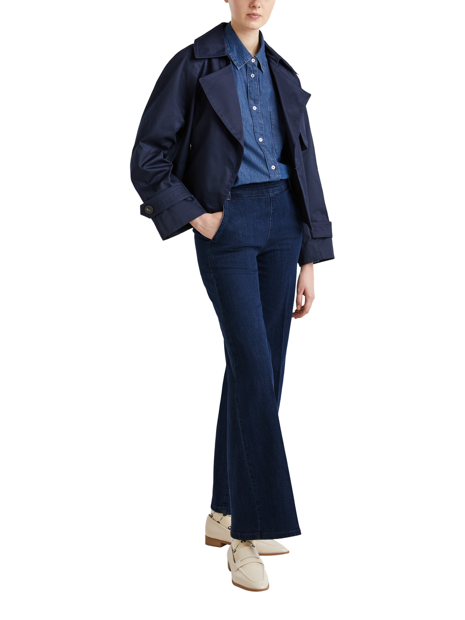 Product image 3 of 5, which shows Benetton High Waist Flared Jeans, Blue, 6