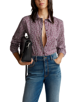 Benetton Floral Long Sleeve Shirt, Purple/Multi, Purple/Multi