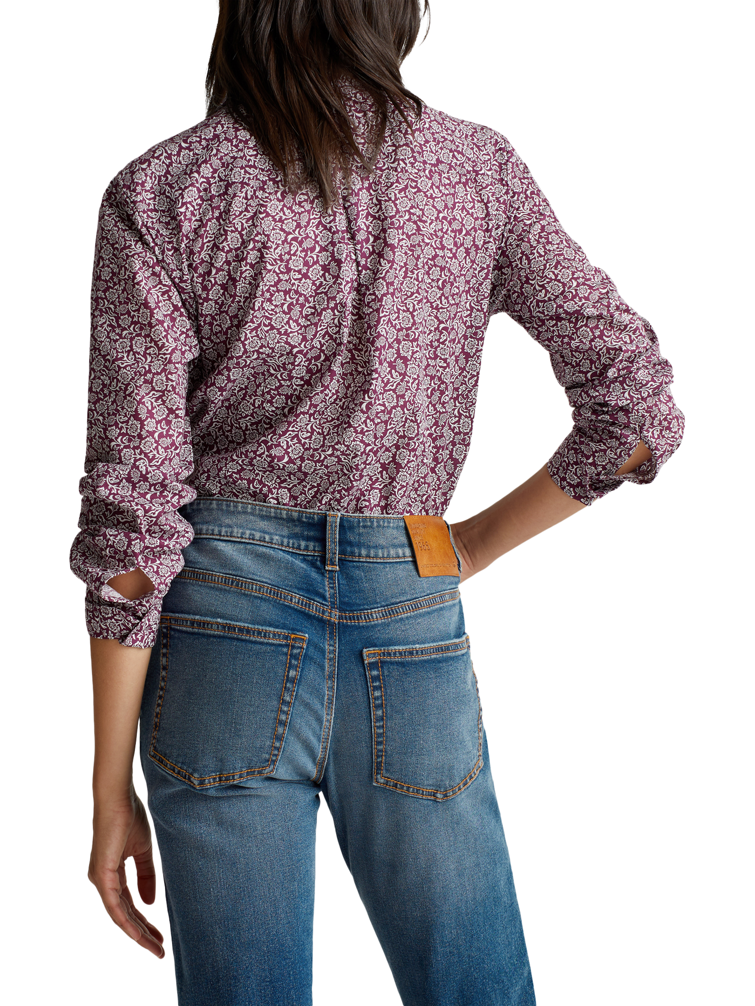 Product image 2 of 4, which shows Benetton Floral Long Sleeve Shirt, Purple/Multi, XS