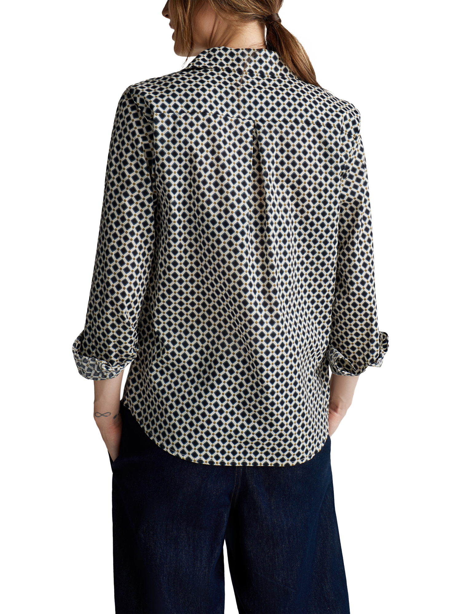 Product image 2 of 5, which shows Benetton Geometric Long Sleeve Shirt, Multi, XS