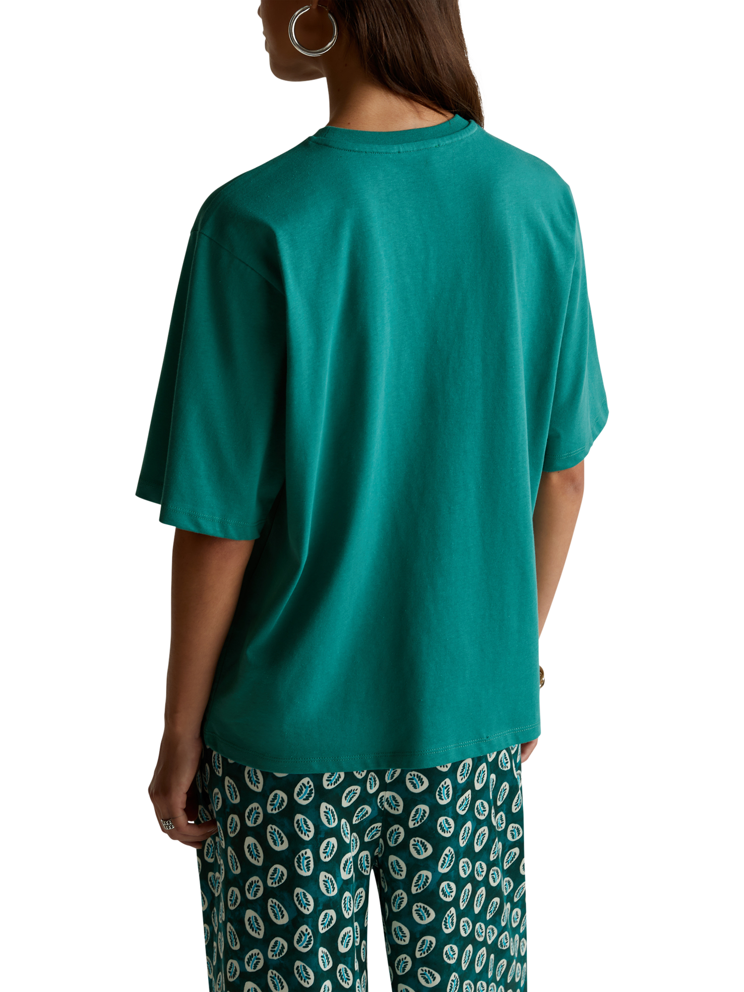 Product image 2 of 5, which shows Benetton Printed T-Shirt, Green, S