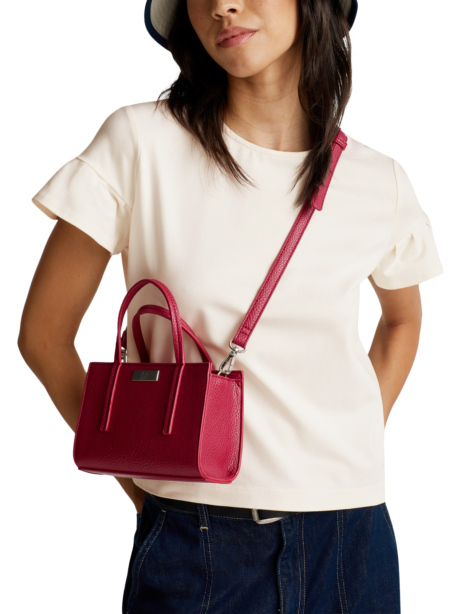 Product image 1 of 4, which shows Benetton Short Sleeve T-Shirt, White, XS