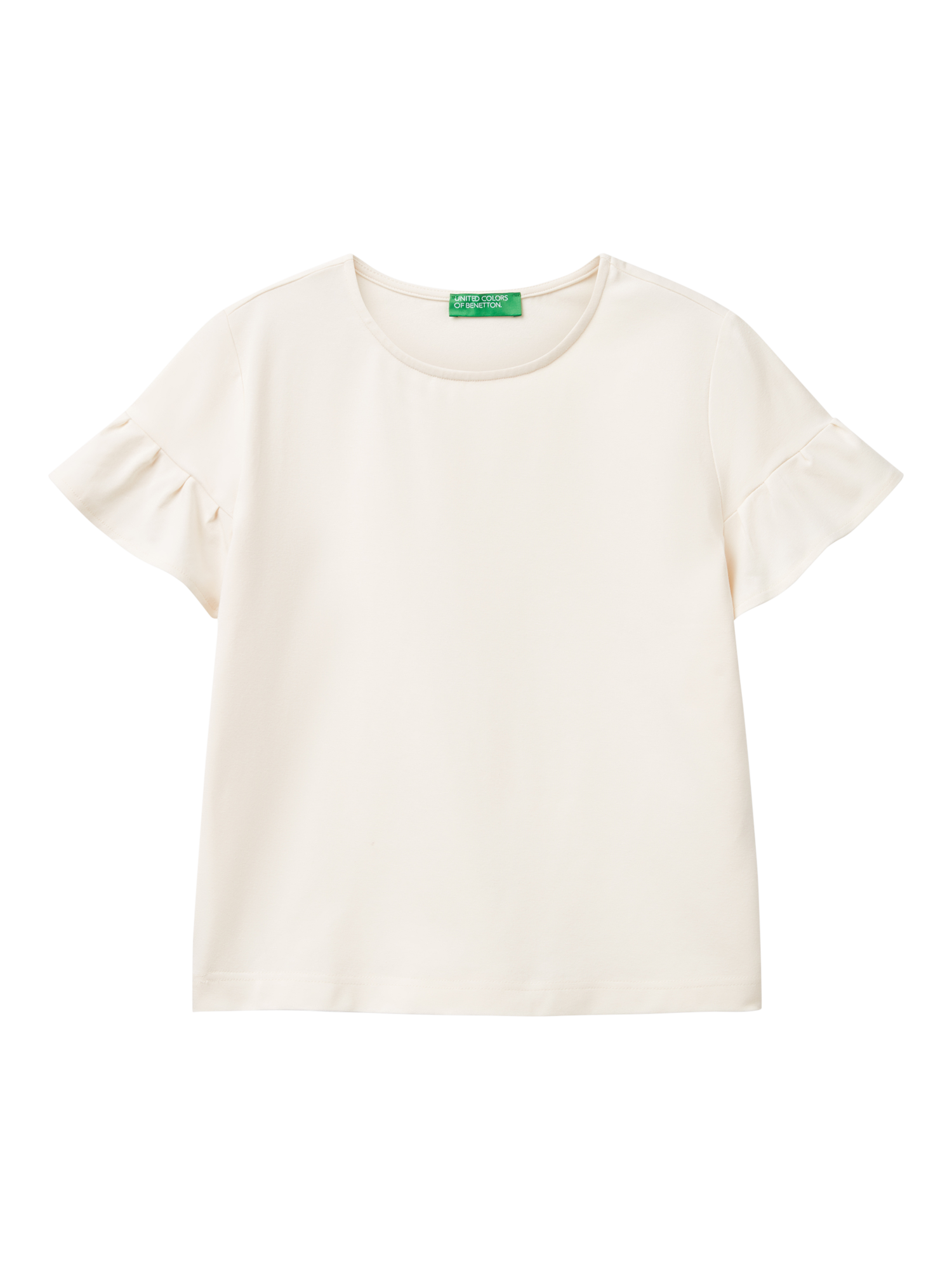 Product image 3 of 4, which shows Benetton Short Sleeve T-Shirt, White, XS