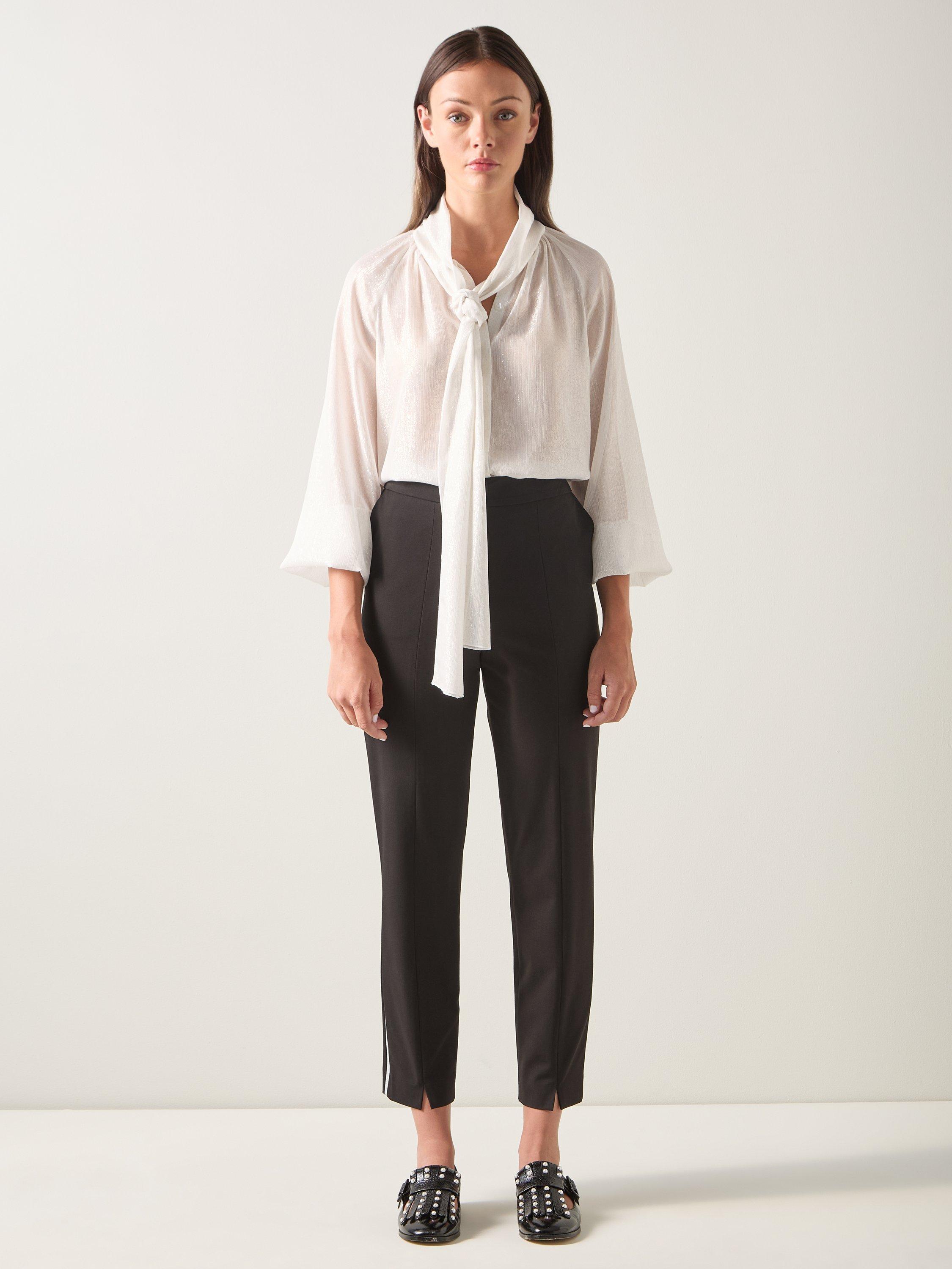 Product image 1 of 3, which shows LKB London Zig Slim Cigarette Trousers, Black, 6