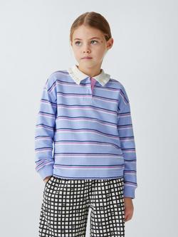 John Lewis Kids' Stripe Rugby Shirt, Multi, Multi