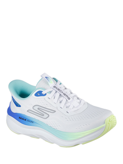 Skechers Hands Free Slip-Ins Max Cushioning Max Run Trainers, White/Multi - view 2, White/Multi