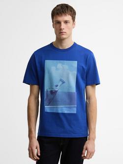 Barbour Paul Smith Scoop Cotton Graphic Print T-Shirt, Royal, Royal