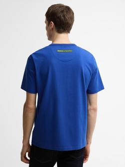 Barbour Paul Smith Scoop Cotton Graphic Print T-Shirt, Royal - view 2, Royal