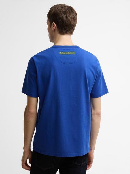 Barbour Paul Smith Loves Barbour Scoop Cotton Graphic Print T-Shirt, Royal - view 2, Royal
