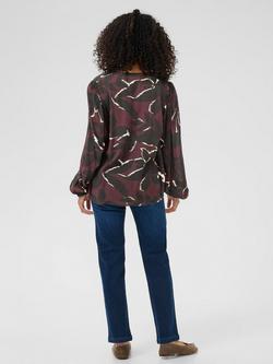 KAFFE Beate Amber Floral Top, Wine/Black - view 2, Wine/Black