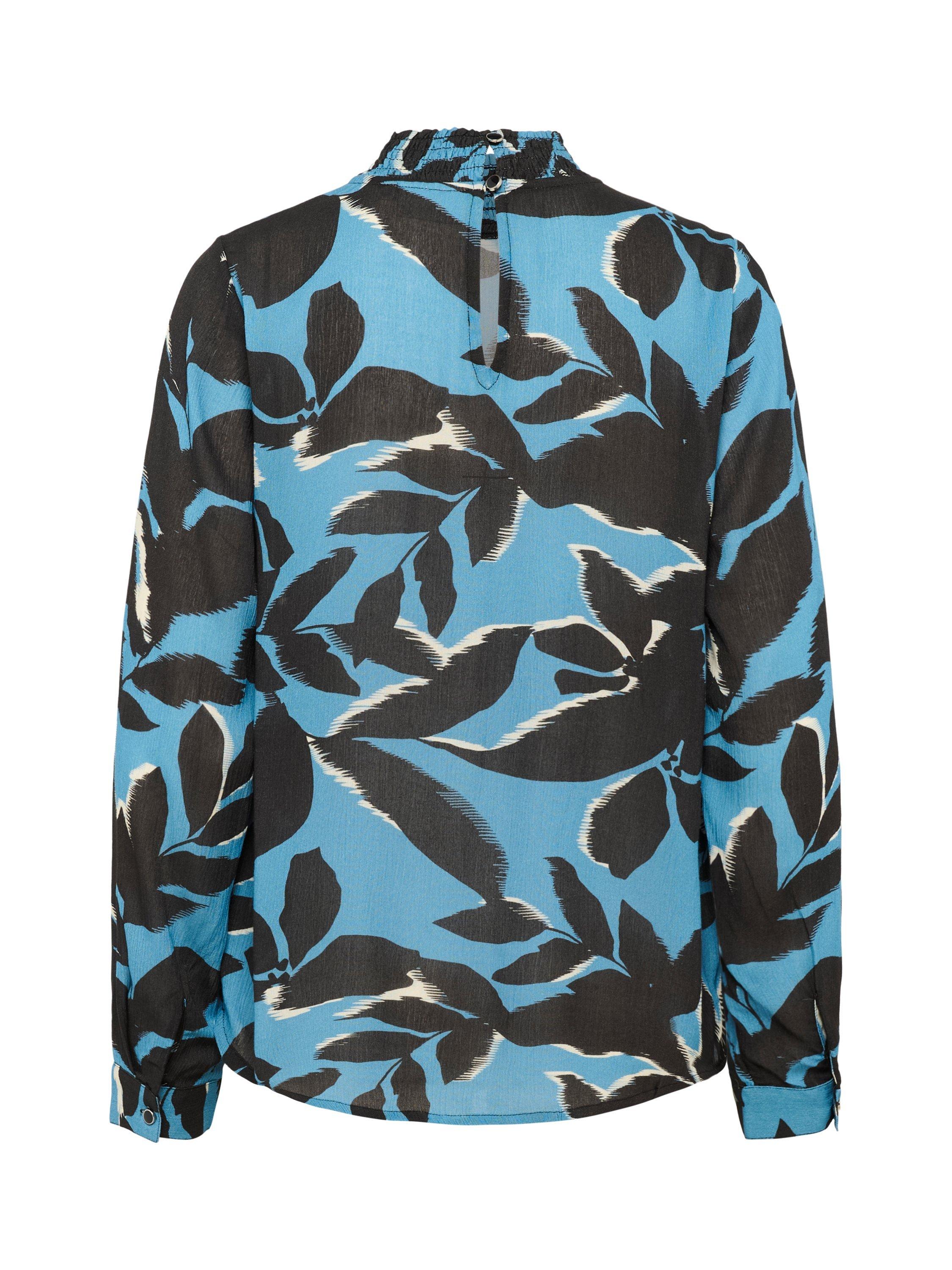 Product image 6 of 6, which shows KAFFE KAamber Smock Blouse containing LENZING™ ECOVERO™ Viscose, Blue/Black, 8