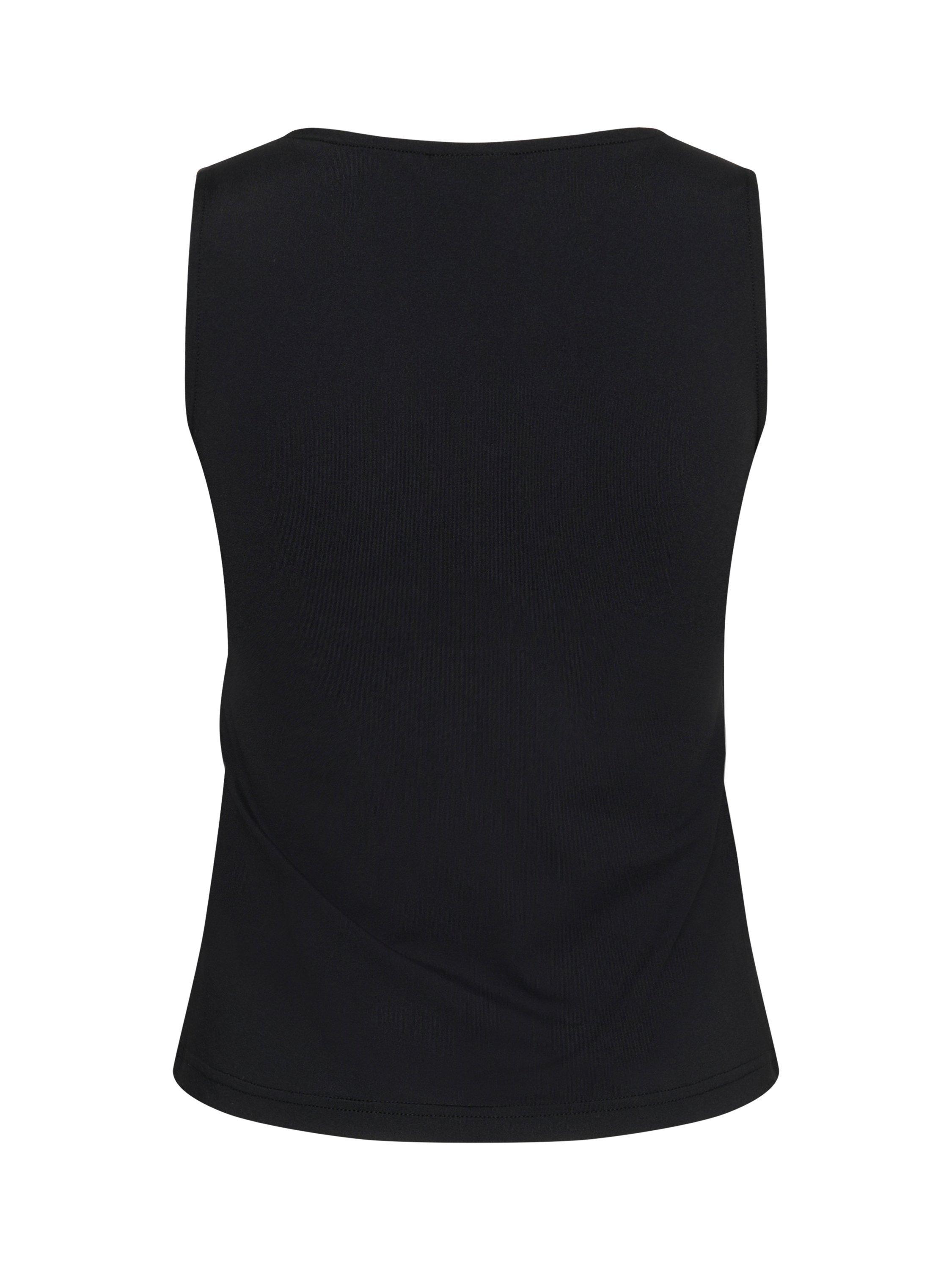 Product image 6 of 6, which shows KAFFE KAarina Sleeveless Top, Black Deep, XS