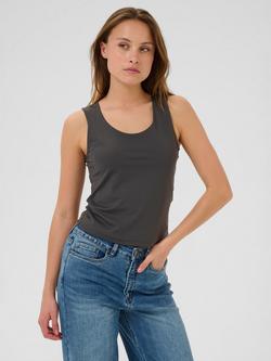 KAFFE KAarina Jersey Top, Black Oyster, Black Oyster