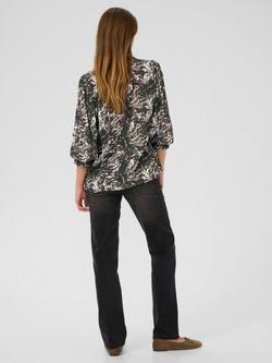 KAFFE Linda Amber Abstract Top, Black/Grey Abstract - view 2, Black/Grey Abstract