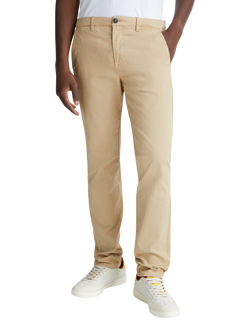 Benetton Straight Cotton Blend Chinos, Beige