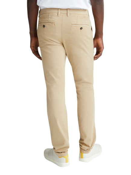 Benetton Straight Cotton Blend Chinos - view 2, Beige