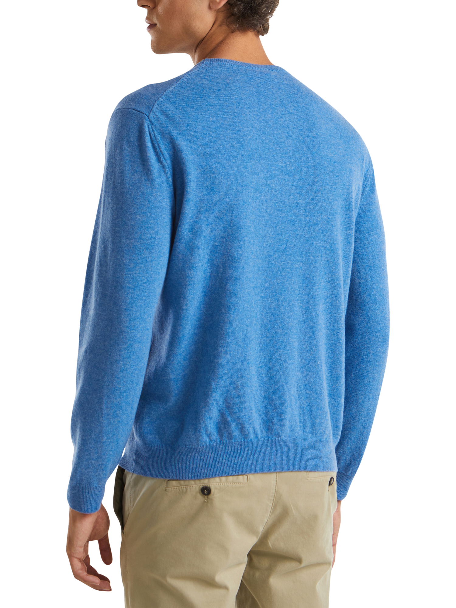 Product image 2 of 4, which shows Benetton Crew Neck Sweater, Blue Melange, S