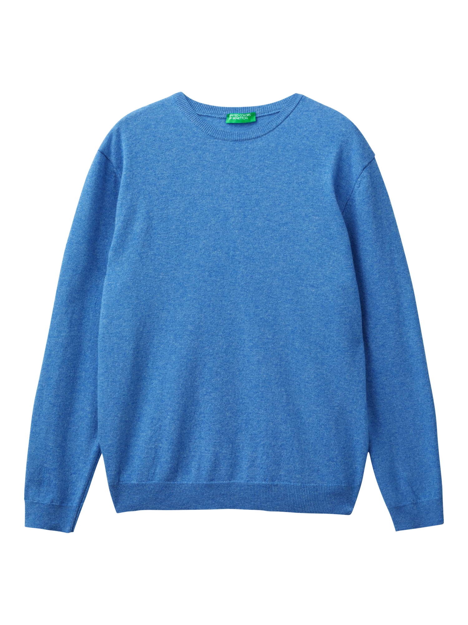 Product image 3 of 4, which shows Benetton Crew Neck Sweater, Blue Melange, S