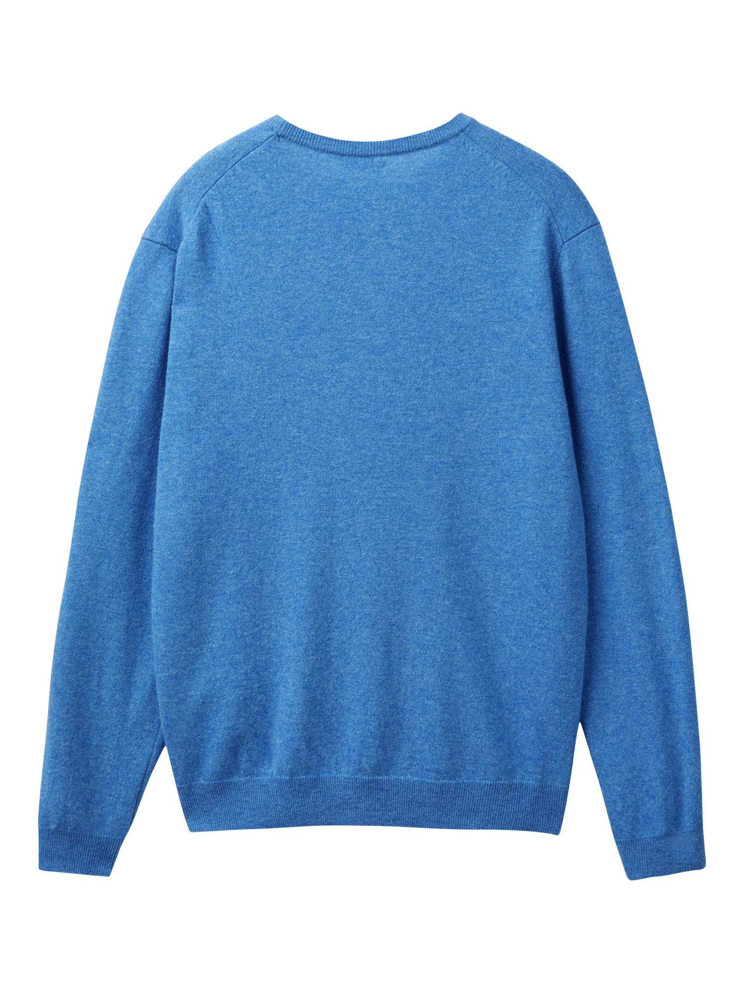 Product image 4 of 4, which shows Benetton Crew Neck Sweater, Blue Melange, S