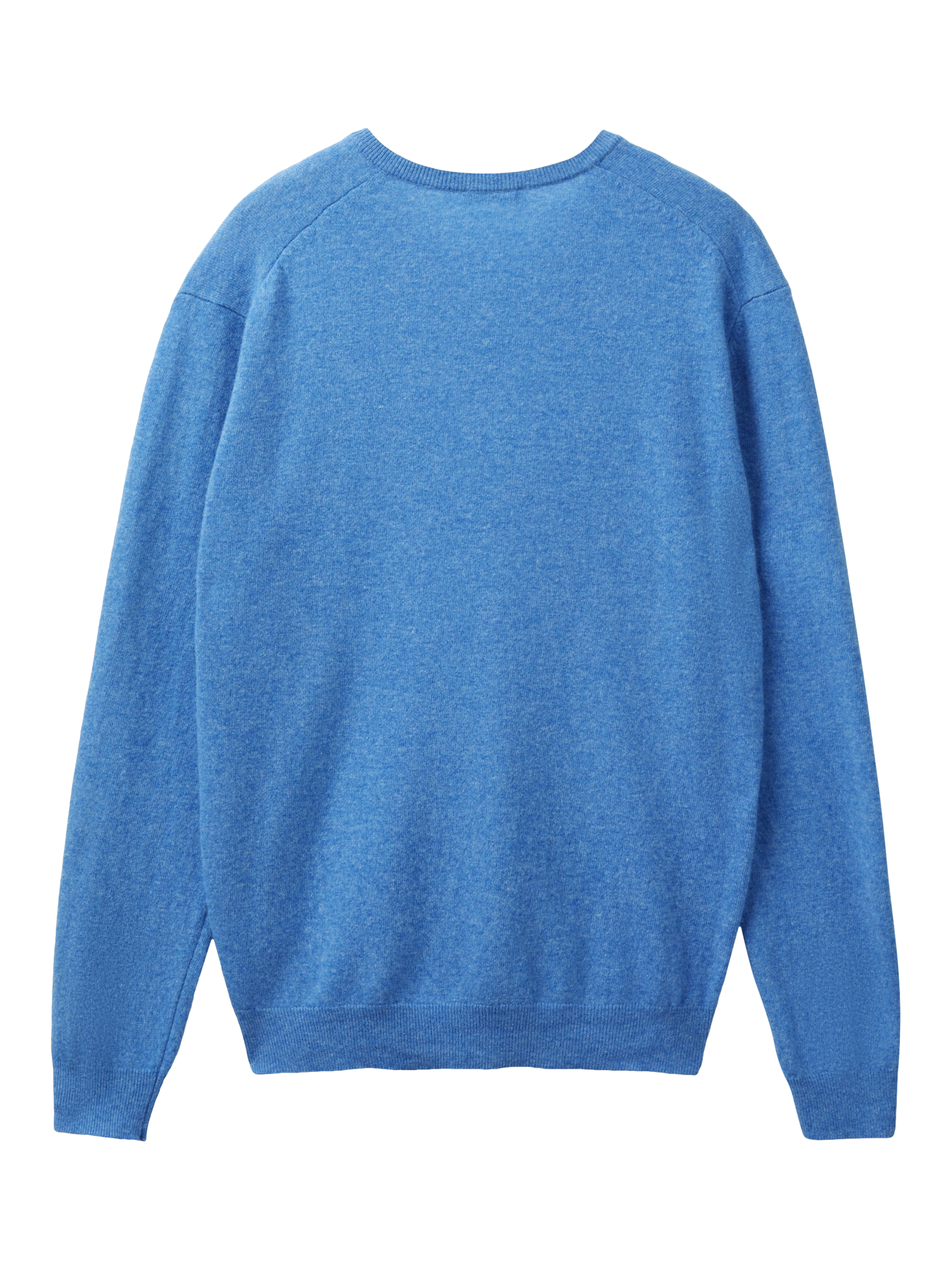Product image 4 of 5, which shows Benetton V Neck Wool Jumper, Mid Blue, S