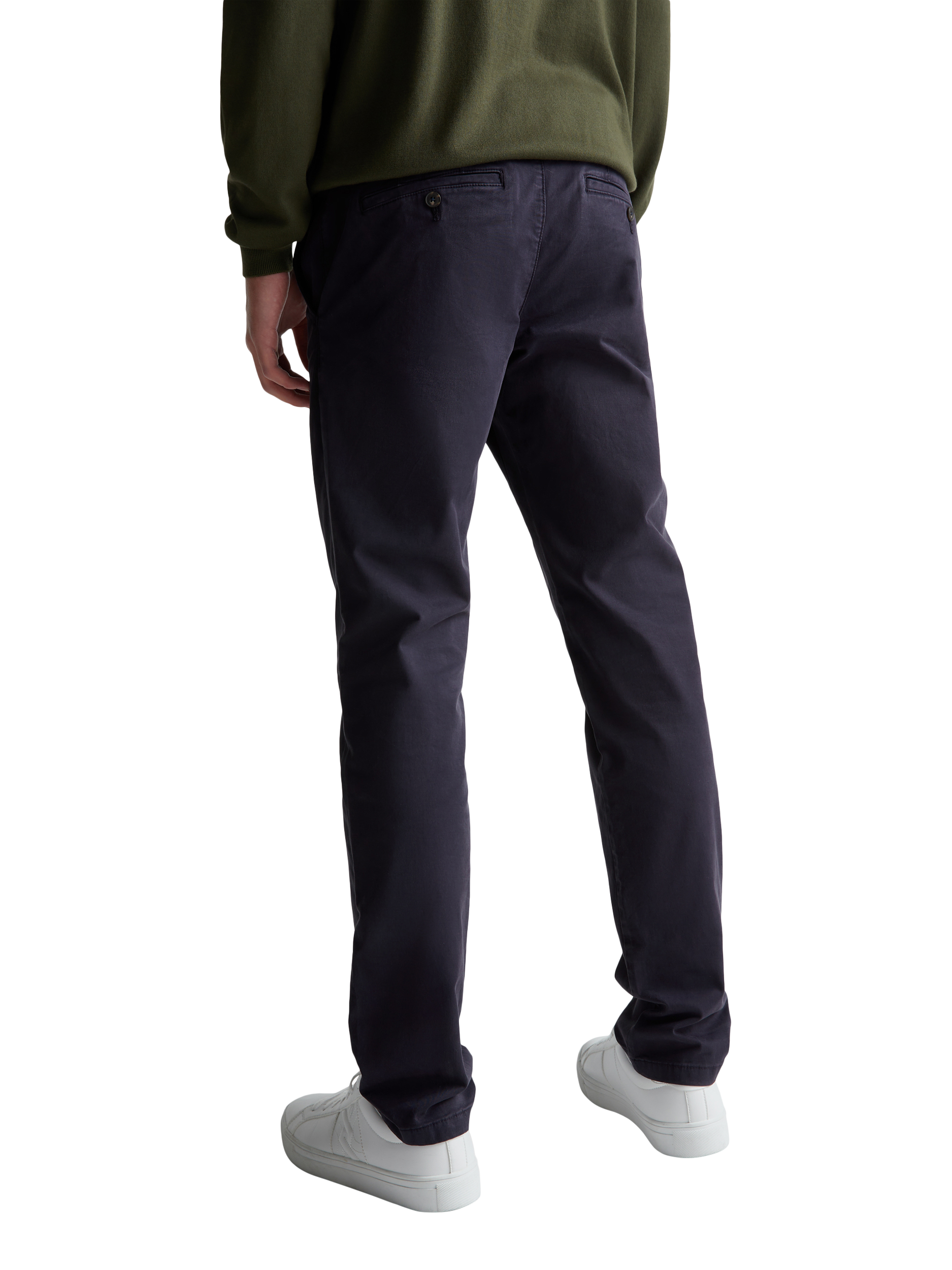 Product image 2 of 5, which shows Benetton Straight Cotton Blend Chinos, Dark Blue, 34