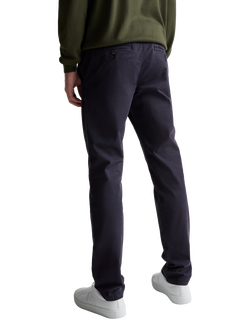 Benetton Straight Cotton Blend Chinos - view 2, Dark Blue
