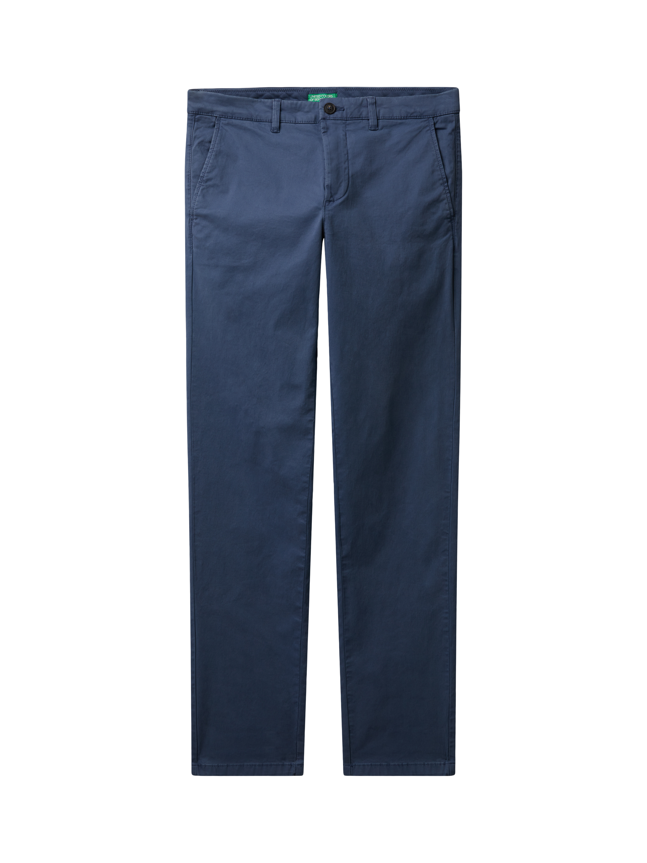 Product image 4 of 5, which shows Benetton Straight Cotton Blend Chinos, Mid Blue, 38