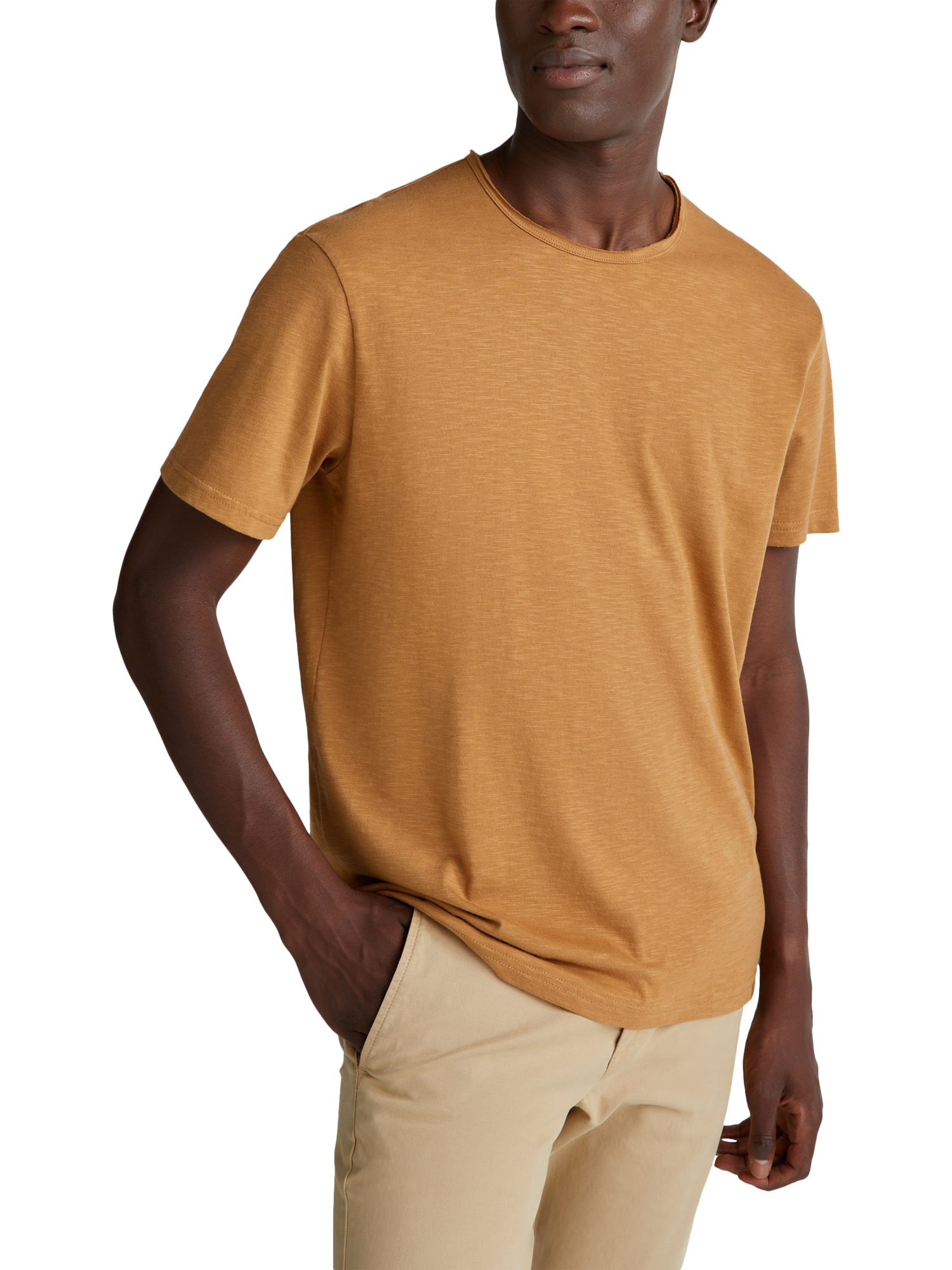 Benetton Crew Neck Cotton T-Shirt, Brown