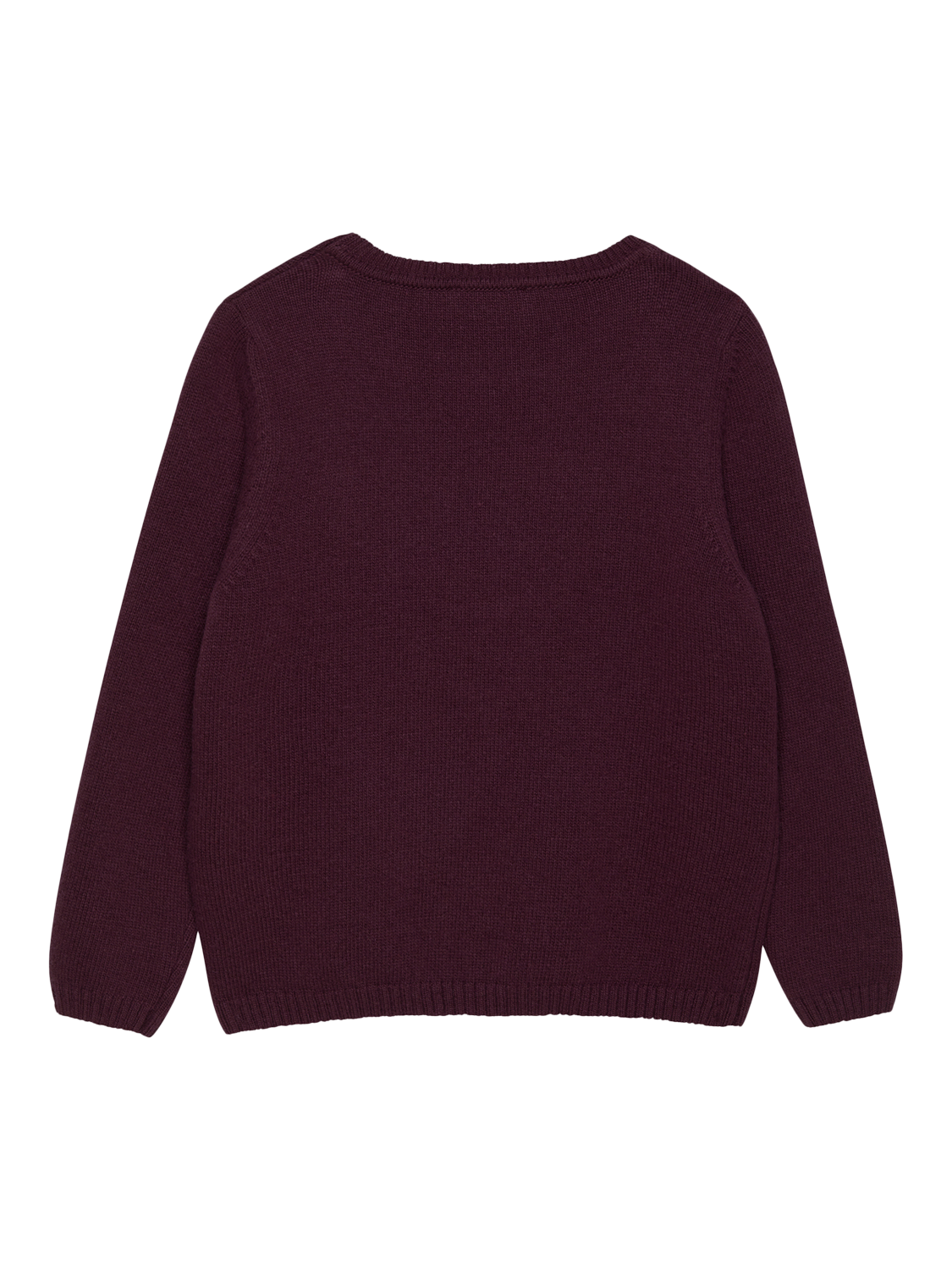 Product image 2 of 2, which shows Trotters Kids' Dasher Wool Blend Jumper, Claret, 2-3 years
