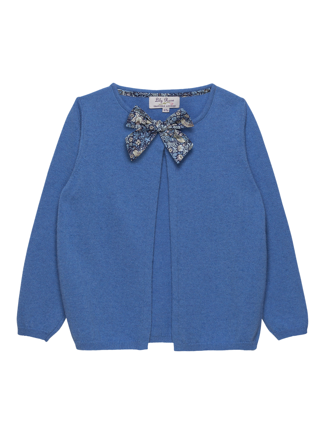 Product image 1 of 2, which shows Trotters Kids' Wool Blend Strawberry Thief Cardigan, Blue Strawberry Thie, 2-3 years