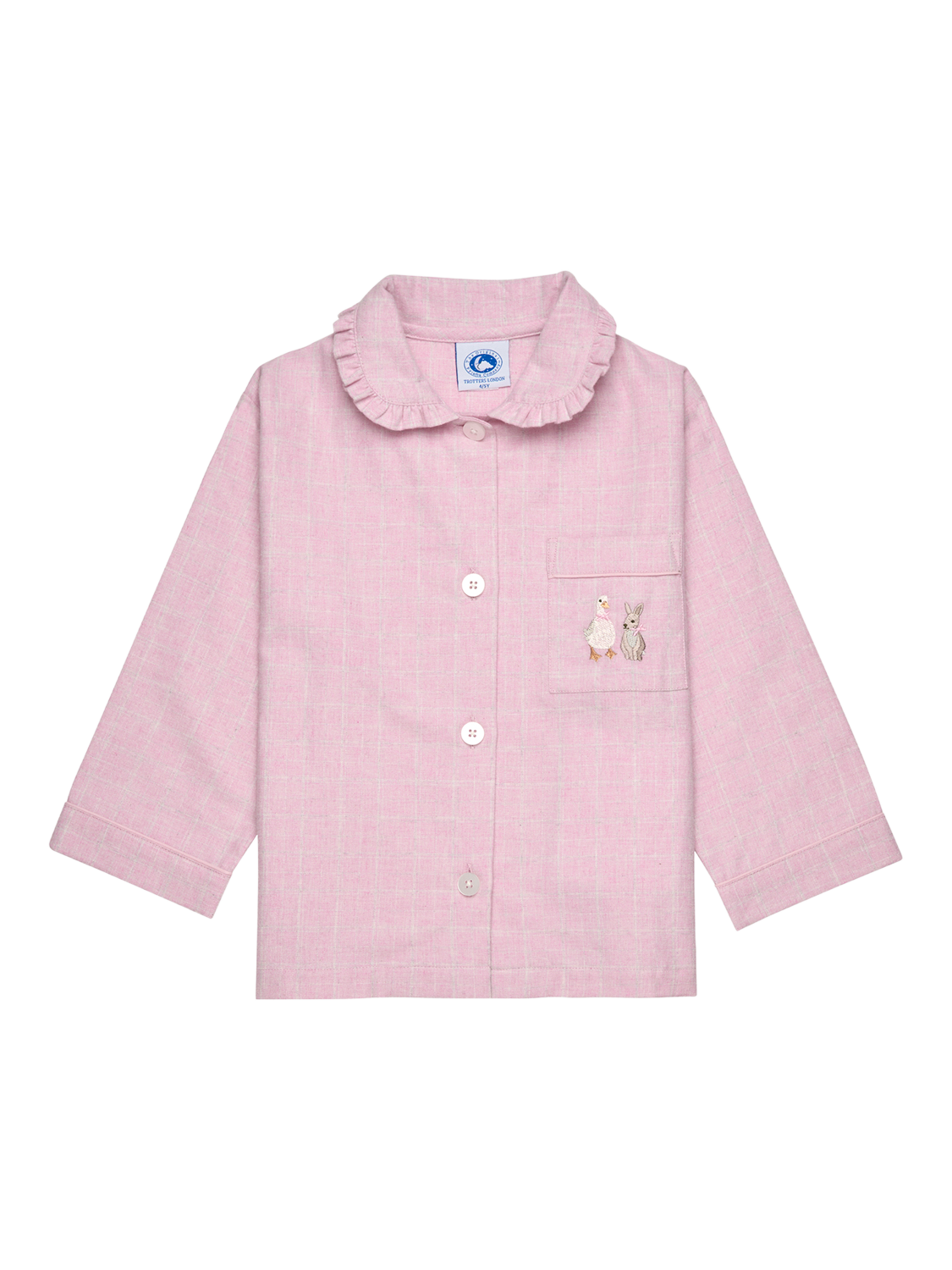 Product image 3 of 3, which shows Trotters Kids' Duck & Bunny Pyjamas, Pink, 12-24 months