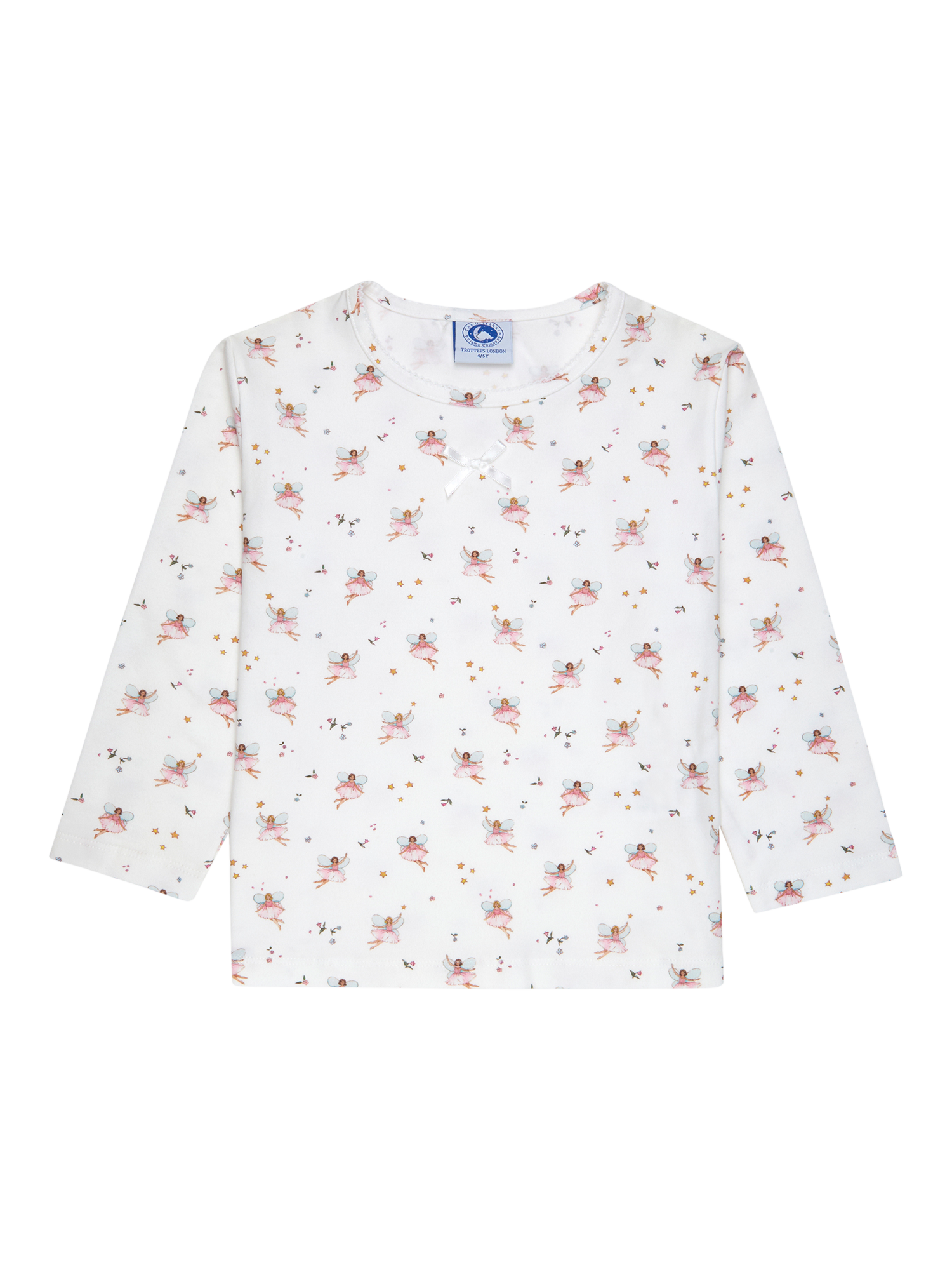 Product image 3 of 3, which shows Trotters Kids' Fairy Jersey Pyjamas, White/Multi, 12-24 months