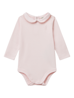 Benetton Baby Cotton Long Sleeved Bunny Onesie, Pink