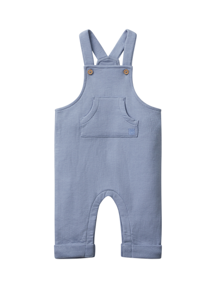 Benetton Baby Cotton Fleece Dungarees, Blue, Blue