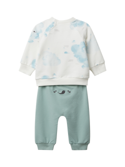 Benetton Baby Cotton Blend Two Piece Set, White - view 2, White