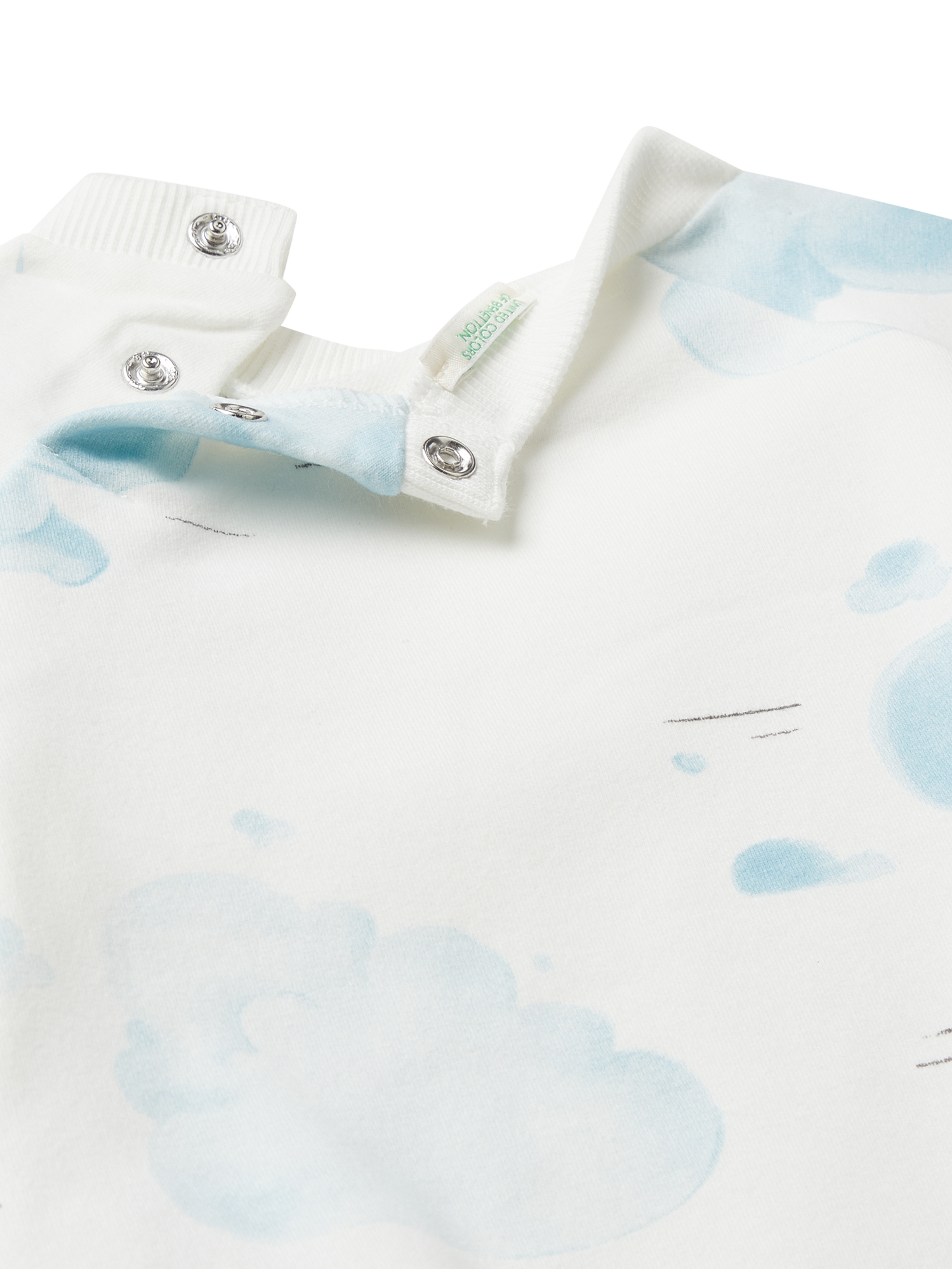 Product image 3 of 4, which shows Benetton Baby Cotton Blend Two Piece Set, White, 1-3 months