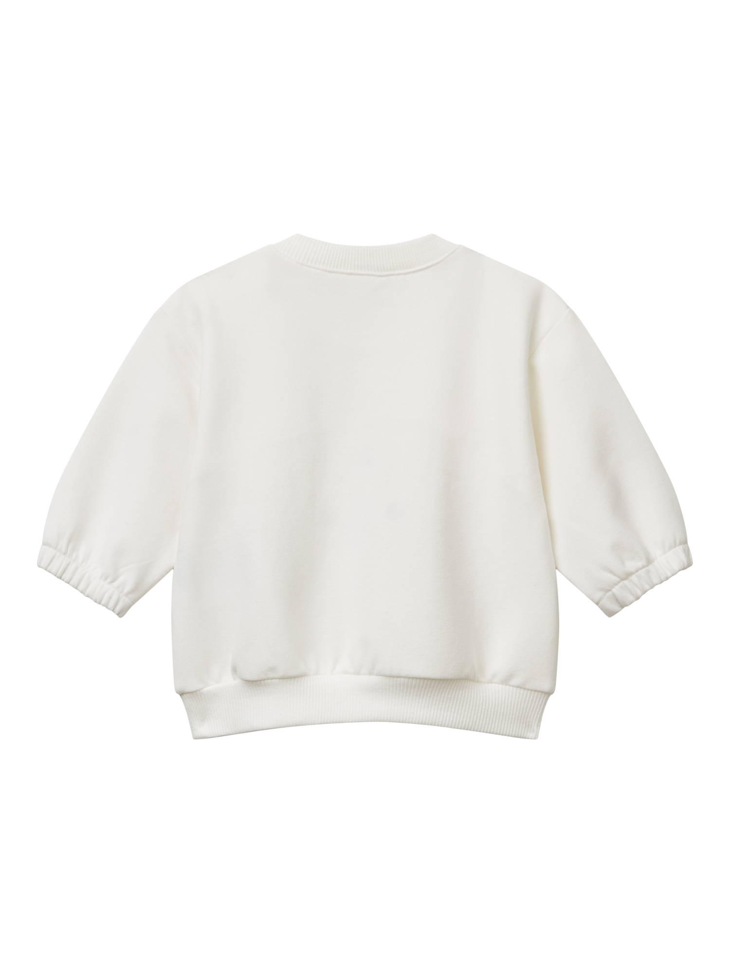 Product image 2 of 3, which shows Benetton Baby Cotton Rich Sweatshirt, White, 1-3 months