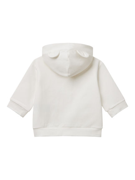 Benetton Baby Cotton Rich Zipped Hoodie - view 2, White