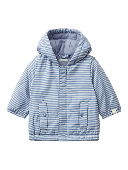 Benetton Baby Striped Padded Jacket, Blue, Blue