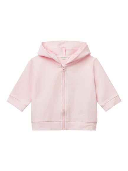 Benetton Baby Cotton Rich Zipped Hoodie, Pink